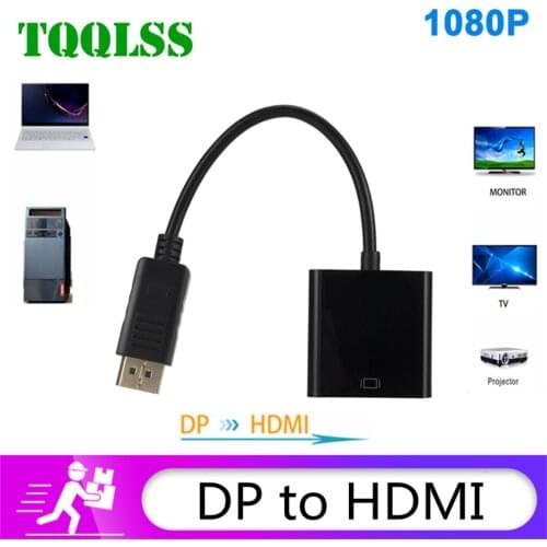 TQQLSS DP To HDMI-Compatible 1080P Male To Female DisplayPort Cable PC TV Mini Projector Television Monitor Projetor For Laptop