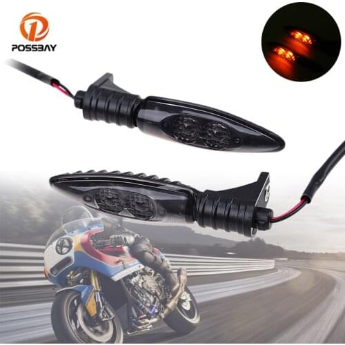 POSSBAY 2Pcs Motorcycle LED Turn Signal Light Motocross Indicator Blinker for BMW F 700 GS S1000XR R1200GS R1200R R1200S F 800Gs