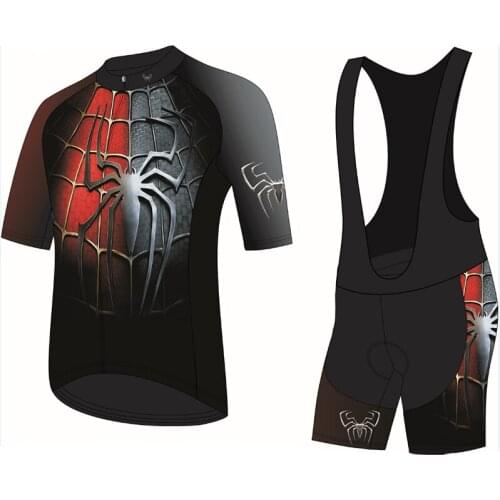 WULITOTO spider summer Short Sleeve MTB set Quick dry Bicycle Top Shirt Cycling Jersey For Men