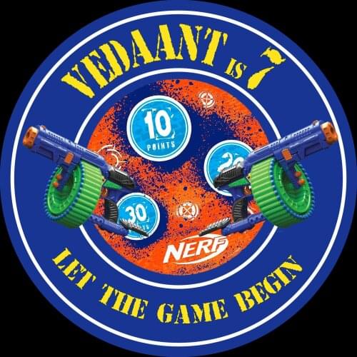 Nerf Gun Blue Party Painting Color Target Personalized DIY Custom Photo Studio Round Background Backdrop Photography Vinyl Cover