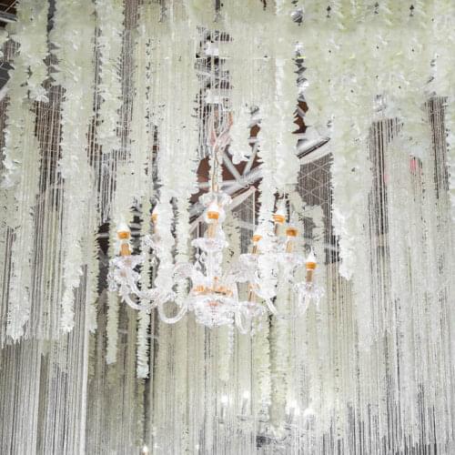 Cherry Blossom Vine Artificial Flowers String Orchids Wisteria for Wedding Decoration Garland Ceiling Hanging Rattan Crafts