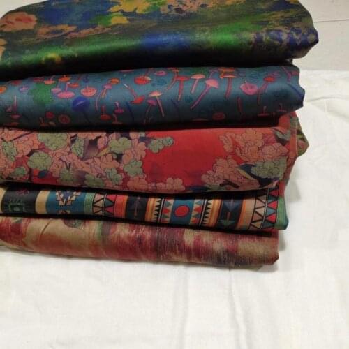 High-end All-silk Fragrant Cloud Yarn Fabric Pure Mulberry Silk Fabric Shunde Silk Satin Overcoated Silk Cheongsam Material