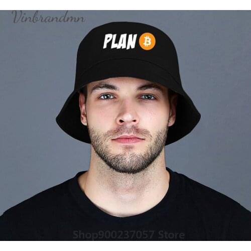 Plan B Cryptocurrency Bitcoin Funny Fisherman Hat BTC Cryptocurrency Classic Birthday Gift Bitcoin Panama Bucket Hat