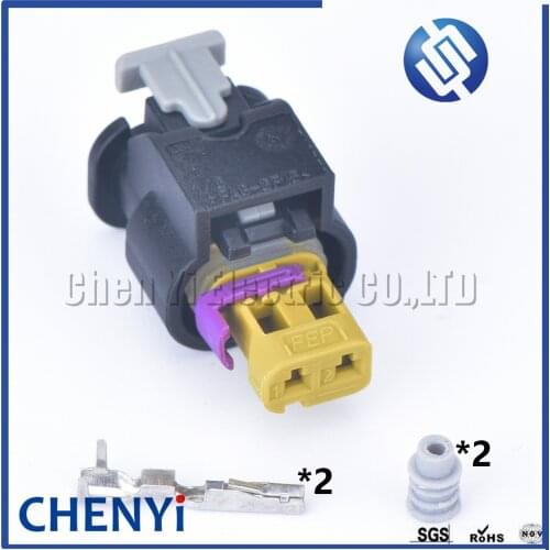 1 set Tyco/Amp 2 pin Female Side Impact Sensor Plug Injector Auto Connector For VW Audi 4F0973702A