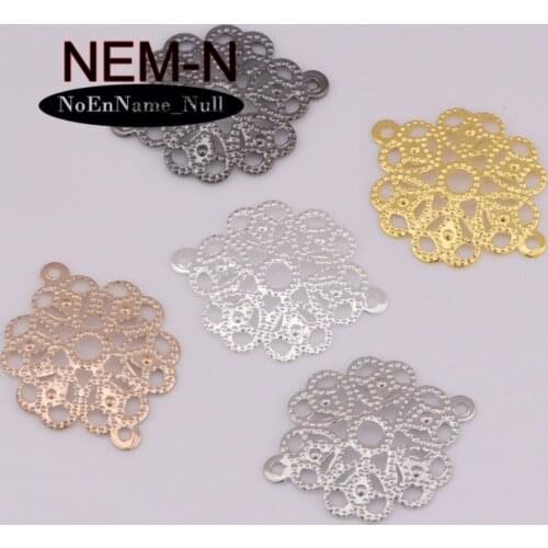 19*15mm 20pcs Hand Made Pendant Hollow concave double hole flower Charms For Jewelry Making Diy Charm Hand Made Tiny