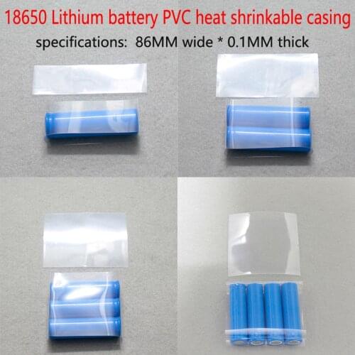 The 2 section 18650 lithium battery PVC transparent color skin shrink film heat shrinkable sleeve section 1 section /2 section