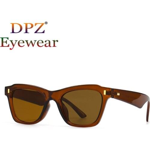 2021 DPZ New Modern Retro Square Frame Narrow Pattern Sunglasses Men Women Fashion Brand Design Sunglasses Oculos De Sol