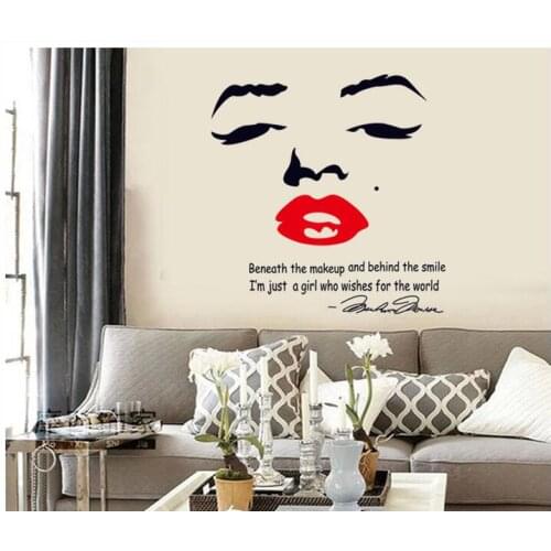 3D Supernova Marilyn Monroe sexy lips Cute Wall Stickers Nursery Daycare Room Home Decoration Vinyl Wall Art Poster painting