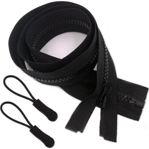 5# Plastic Resin Zipper with Zipper Pulls Open End Jacket Coat Zippers for Sewing Accessories (2pcs/Pack)