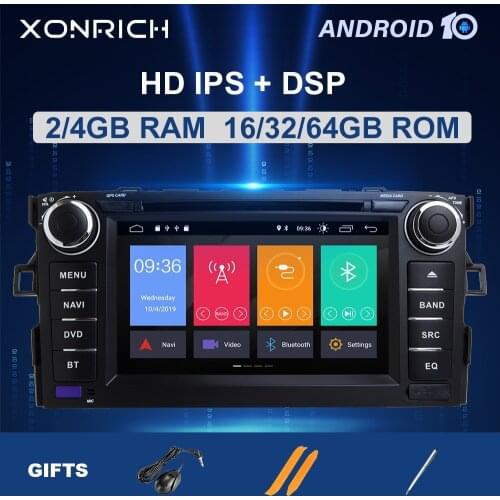 IPS 4GB 64G 2 Din Android 10 Car Radio DVD Player For TOYOTA AURIS Altis COROLLA 2012 2013 GPS navigation System multimedia DSP