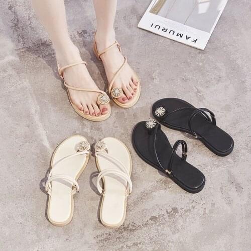 2021 Dual Use Casual Summer Rhinestone Sandals For Women Set Toe Flat Platform Designer Lightweight Sandalias Mujer Women Shoes