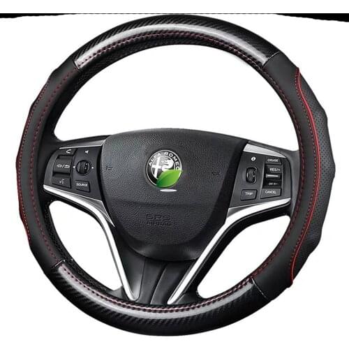 Genuine Leather Steering Wheel Covers Car-styling Accessories for ALFA ROMEO 4c 147 156 166 159 BRERA GIULIA GIULIETTA GT 8c