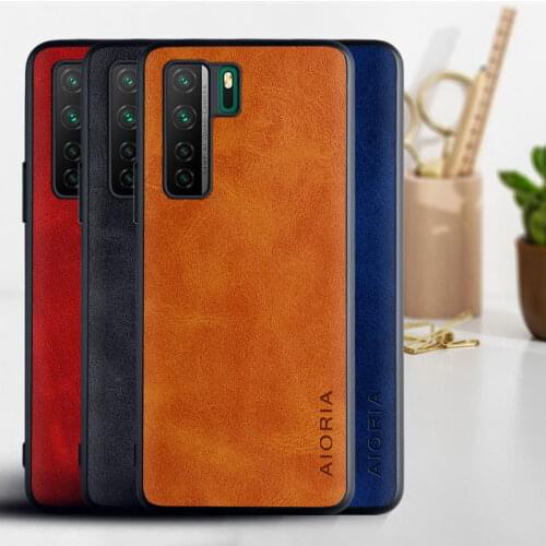 Case for Huawei Nova 7 SE funda Luxury Vintage leather Soft TPU hard PC phone cover for huawei nova 7 se case coque capa