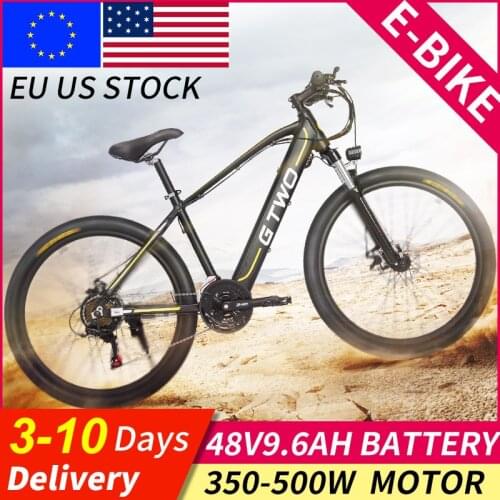 GG Delivery Bike Mountain Bike 48V 9.6Ah Lithium Battery 350W 500W Electric Bike 5 Level Pedal Assist Suspension Fork MTB