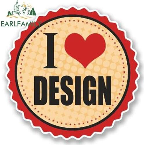 EARLFAMILY 13cm x 13cm I Love Design Car Sticker Vinyl Decal for Windows Car Head Engine Cover Decoration