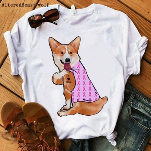 Corgis Dog I Love Mom T-shirt Women harajuku Mama T-shirt Rosette Bandana T Shirt Female Hip Hop 2021 Tshirt Clothes