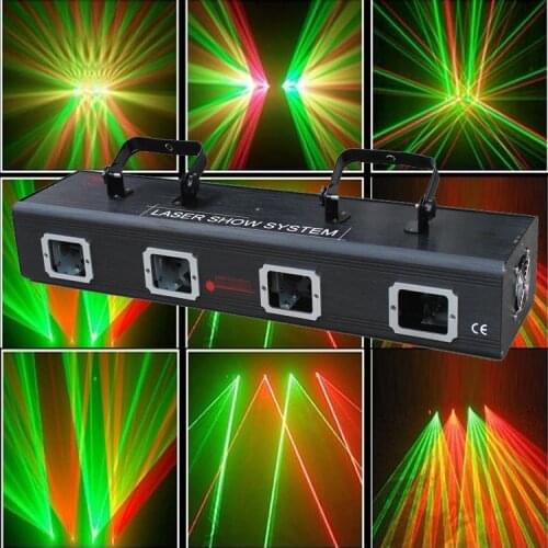 Hot sell Four Lens red and green laser lights Dj bars laser lights stage lighting christmas laser projector dance show lights