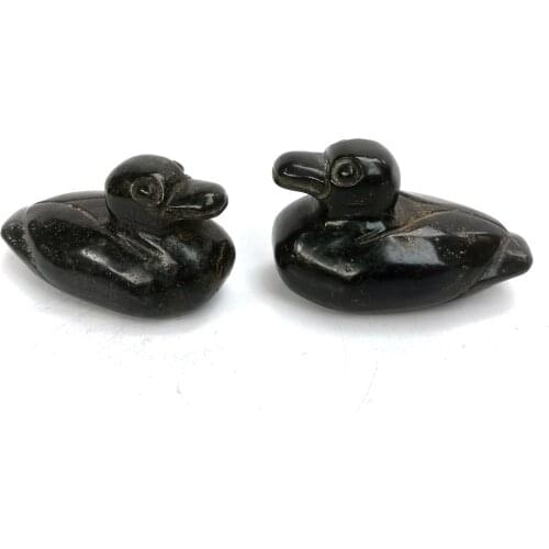 YIZHU CULTUER ART Collection Old Chinese Hongshan Culture Black Magnet Jade Carving Pendant Ornament