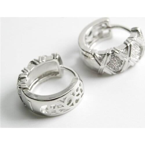 Korean Version Simple Hollow Earrings Punck Men and Women Trendy Silver Color Jewelry Daily Match with Festival SouvenirsMatch