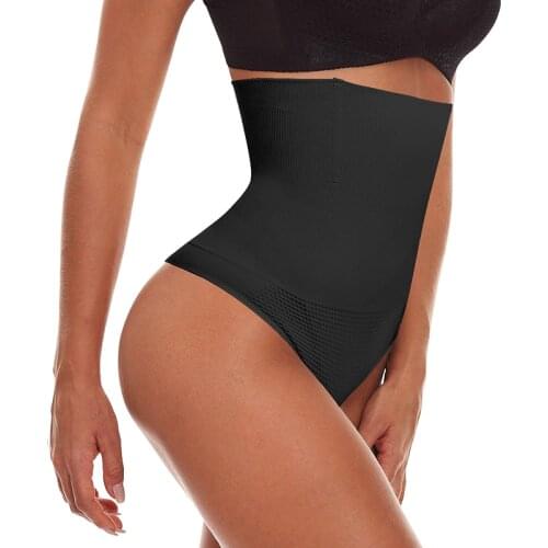 Velssut High Waisted Shapewear for Women Tummy Control Thong Fajas Bodi Shaper Waist Cincher Underwear Seamless Panties