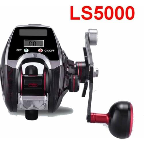 Solar or USB Charging Digital Night Visible Seawater Corrosion Protected Fishing Reel LS5000 Waterproof 0.2mm-240M 8Kgs Magnetic