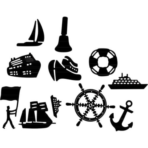 Sailing Captain Ship Metal Cutting Dies DIY Scrapbooking For Card Album Photo Making Craft Embossing Stencil Handmade Decoration