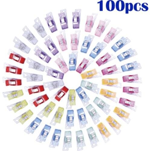 MIUSIE Tape Bias Maker DIY Job Foot Case Supplies Plastic Clip Hemming Quilt Binding Plastic Clips Clamps Pack Sewing Accessory