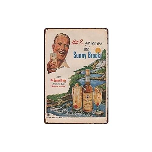 Sunny Brook Beer Wall Decor Metal Tin Sign 12x8 Inch