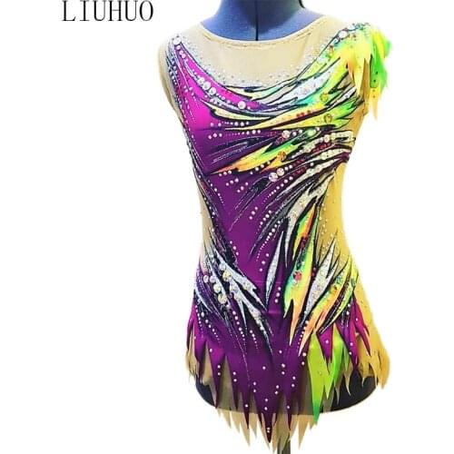 Ice Skating Dress Girls Women Stretchy Spandex Competition Rhythmic Gymnastics leotards for Teens