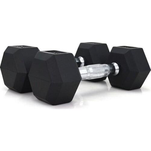 S 20kg*2pcs Six Corner Fixed Dumbbells men with rubber cover, dumbbells for fitness, bodybuilding dumbbells(Pair)