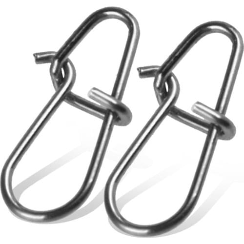 100Pcs Fishing Connector Stainless Steel 13/15/17mm Fast Clip Lock Snap Swivel Solid Rings Safety Snaps Fishing Hook Tool Snap