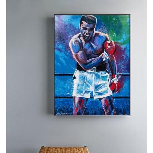 Modern Canvas Prints Wall Art Painting Famous Boxer Poster Canvas Portrait Picture For Living Room Cuadros Decoration