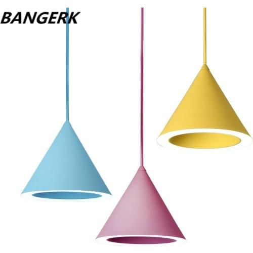 Nordic Design Modern LED Pendant Light Iron Creative Restaurant Hanging Lamp Lights Simple Color Home Decor Pendant Lighting
