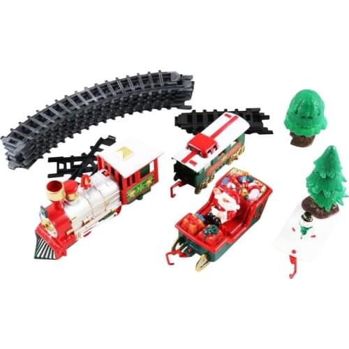 Lights And Sounds Christmas Train Set Railway Tracks Toys Xmas Train Gift Dropshipping