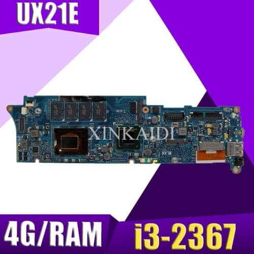 XinKaidi UX21E With i3-2367 CPU 4GB RAM Mainboard For ASUS UX21 UX21E Laptop Motherboard 60-N93MB2B00 100% Tested Working