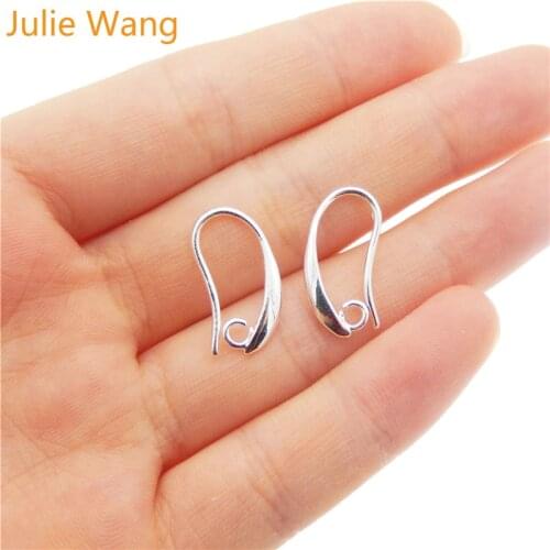 Julie Wang 6pcs Copper Women Silver Color Brass French Earring Hooks Fashion Jewellery Making Accessories