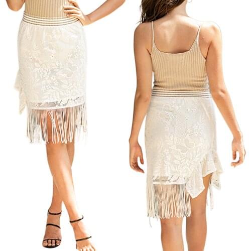 Female Skirt, Girls Solid Color High Waist Package Hip Skirt Ruffle Short Dress for Summer, White, XS/S/M/L