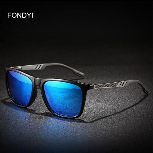 FONDYI Dropshipping Women Trendy Sunglasses Sports Polarized Men Square Sun Glasses Metal Gafas de sol High Quality with Case