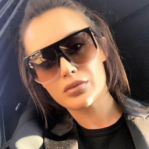 2020 Retro Square Sunglasses Women Brand Designer Fashion Oversized Sexy Sun Glasses Gradient Ladies Big Eyeglasses Frame