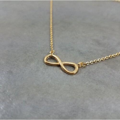 Boho Infinity Gold Necklace Women Men Vintage Jewelry Minimalist 8 Shaped Copper Jesus Cross Clavicle Chain Collier Femme 2020