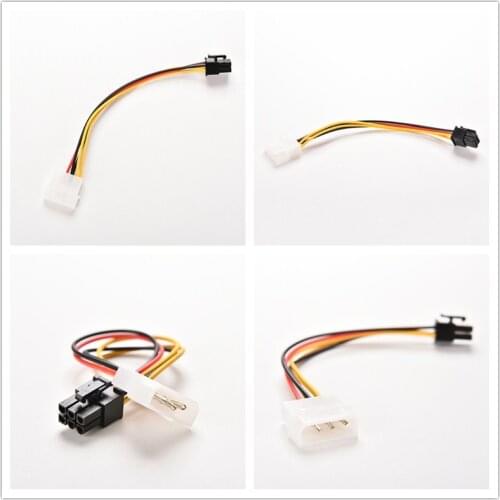 1PC 17cm 4 Pin Molex IDE To 6 Pin PCI-E Graphic Card Power Supply Cable Adapter PC Video Card Connector Cable Converter Cord