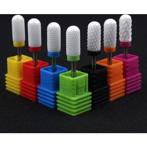1Pcs 3/32'' Ceramic Barrel Nozzle Nail Drill Bit Mill Cutter For Electric Drill Manicure Pedicure Machine Nail File