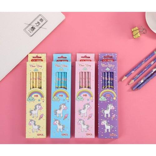 12pcs Unicorn Pencils Unicorn Birthday Party Decoration Kids Unicorn Party Supplies Baby Shower Party Favor Gifts Unicornio