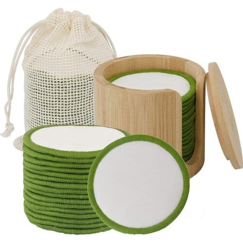20 Pieces Of Makeup Remover Pad, Reusable Bamboo Cotton Pad Moisturizing Cream, Bamboo Fiber Facial Care Pad, Skin Cleansing