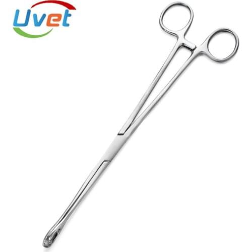 Uvet 18cm 3pcs Medical Sponge forceps stainless steel tissue surgical Egg forceps Straight elbow head nurse surgical forceps