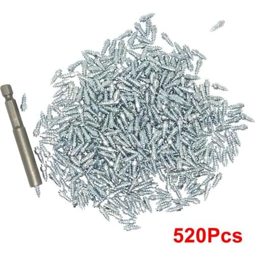 520Pcs Car Tires Studs Screw Snow Tire Studs Spikes Wheel Tyres Snow Chains Studs for Car Motorcycle Tires Winter Universal