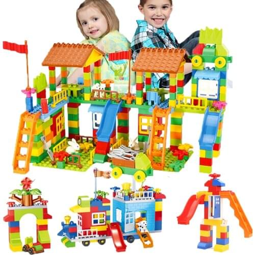 89-226PCS Big Size Building Blocks Baby DIY Amusement Park Blocks Compatible Brand Blocks Construction Figures Bricks Toys Gifts