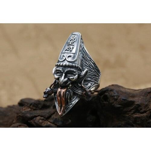 925 STERLING SILVER Mens long tongue punk Jewelry Ring jewelry A1620