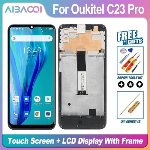 AiBaoQi Brand New 6.53 Inch Touch Screen+720x1600 LCD Display+Frame Assembly Replacement For Oukitel C23 Pro Phone