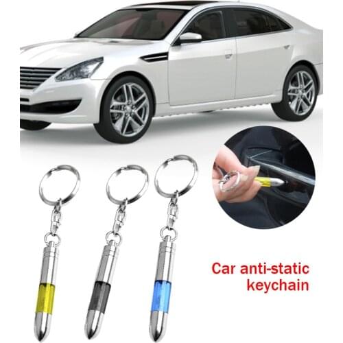 Car Anti Static Touch Pen Key Ring LED Emitter Auto Keychain Pendant Car Interior Gift For Men And Women Automobiles Decorations